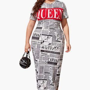 Newspaper Bodycon Dress